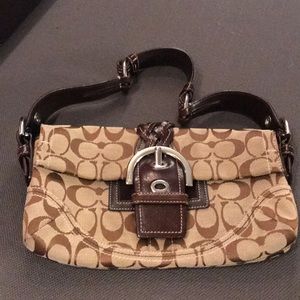 Coach bag, brown c pattern fabric
